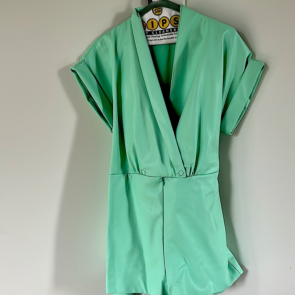 Amanda Uprichard Vegan Faux Leather Romper, size M